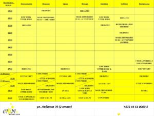 Расписание занятий фитнес хаус на мебельной 1